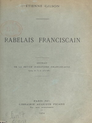 cover image of Rabelais franciscain